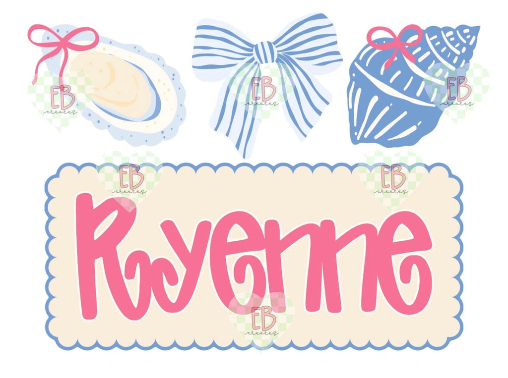 Shells - Custom Name - Ruffle Tee