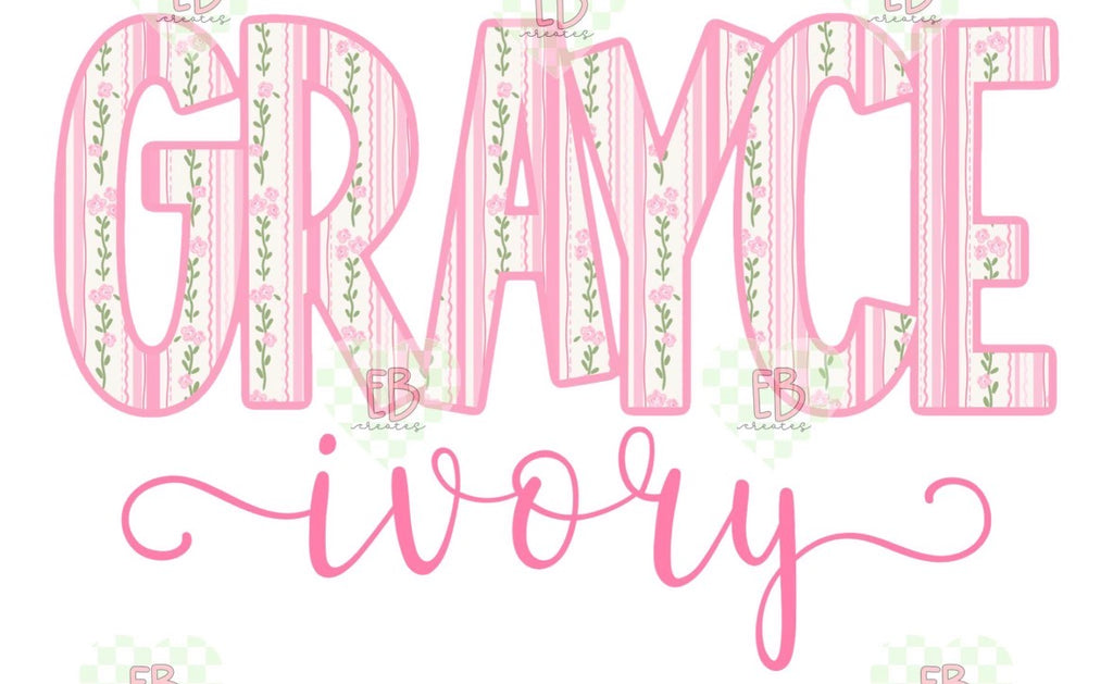 Custom Name - Floral Ruffle Tee