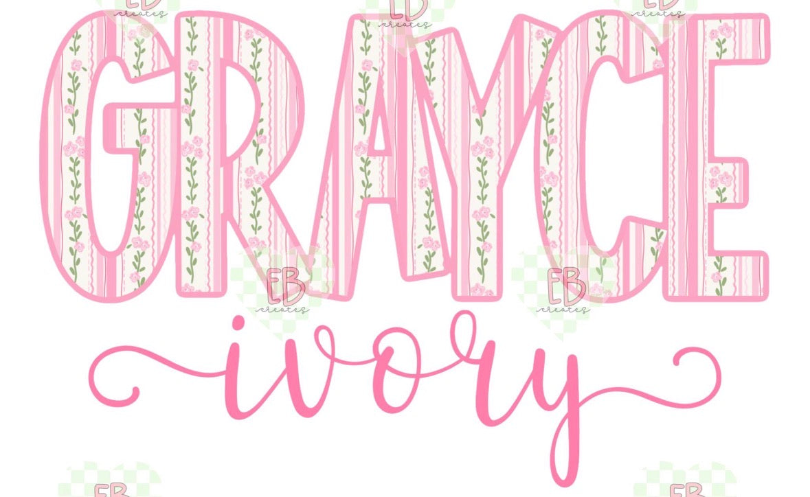 Custom Name - Floral Ruffle Tee