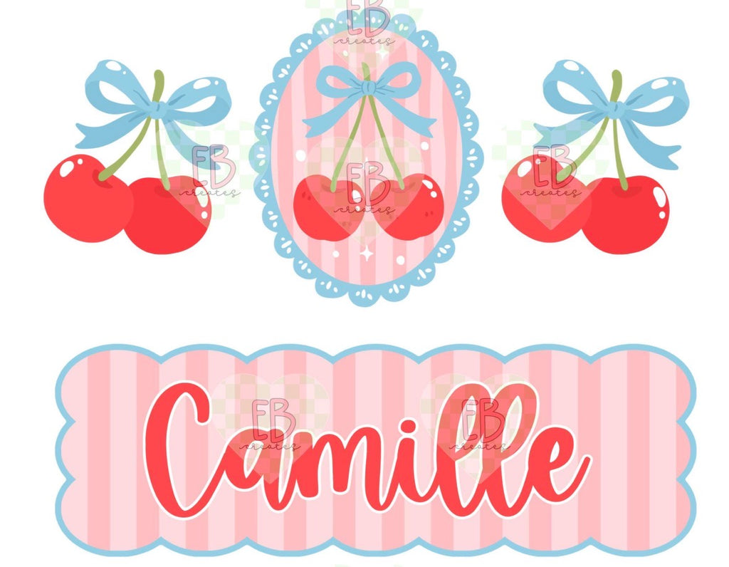 Custom Name - Cherrys - Ruffle Tee