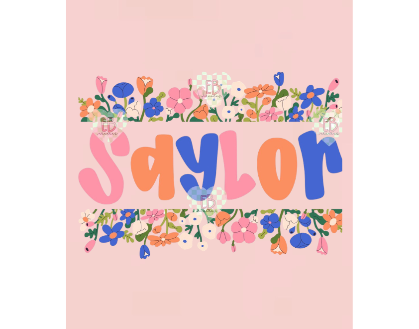 Custom Name - Flowers - BUBBLE