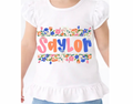 Custom Name - Flowers - RUFFLE TEE